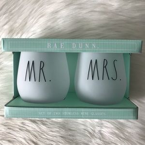 Rae Dunn Stemless Wine Glasses